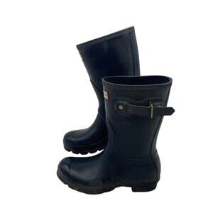 Hunter Short Black Rain Boots Unisex Size 6/7